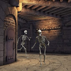 Dungeon mit Skeletten