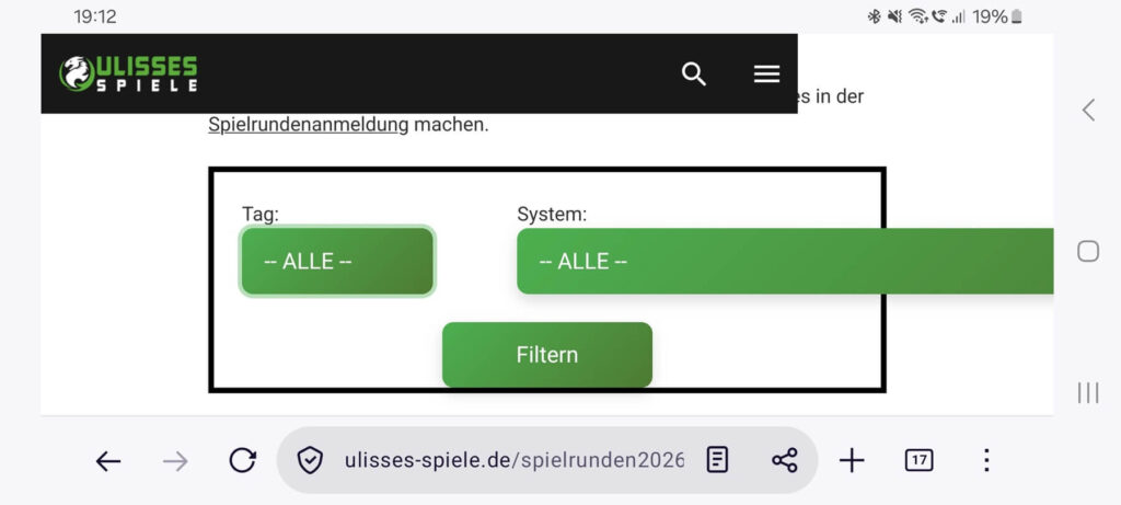 Screenshot Anmeldetool Ratcon 2026